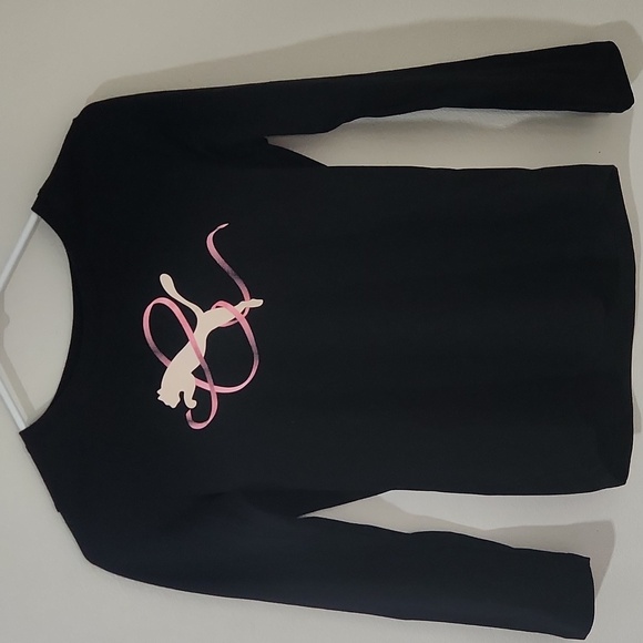 Puma Other - NEW Girls Puma Long Sleeve Black Pink Top Size Large (12-14)
